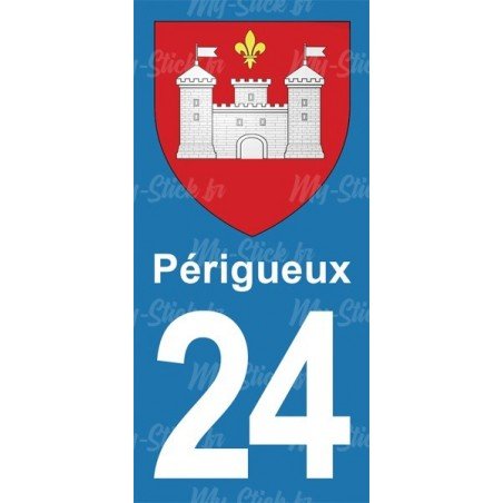 Blason Périgueux -Stickers plaque immatriculation 24