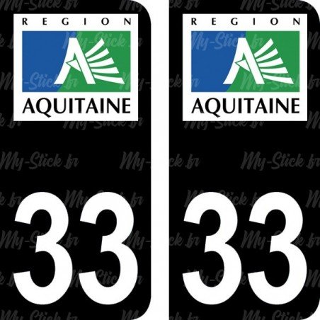 Stickers plaque immatriculation Gironde 33