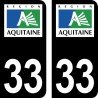 Stickers plaque immatriculation Gironde 33