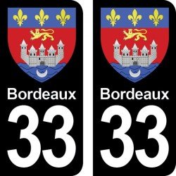 Blason Bordeaux - Stickers plaque immatriculation 33