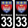 Blason Bordeaux - Stickers plaque immatriculation 33