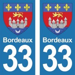 Blason Bordeaux - Stickers plaque immatriculation 33