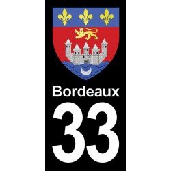 Blason Bordeaux - Stickers plaque immatriculation 33