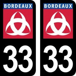 Ville de Bordeaux blason - Stickers plaque immatriculation 33