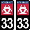 Ville de Bordeaux blason - Stickers plaque immatriculation 33