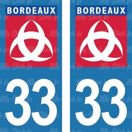 Ville de Bordeaux blason - Stickers plaque immatriculation 33