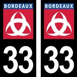 Ville de Bordeaux blason - Stickers plaque immatriculation 33