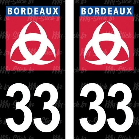 Ville de Bordeaux blason - Stickers plaque immatriculation 33