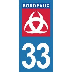 Ville de Bordeaux blason - Stickers plaque immatriculation 33