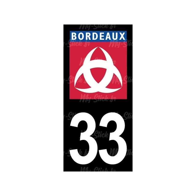 Ville de Bordeaux blason - Stickers plaque immatriculation 33