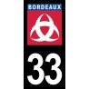 Ville de Bordeaux blason - Stickers plaque immatriculation 33