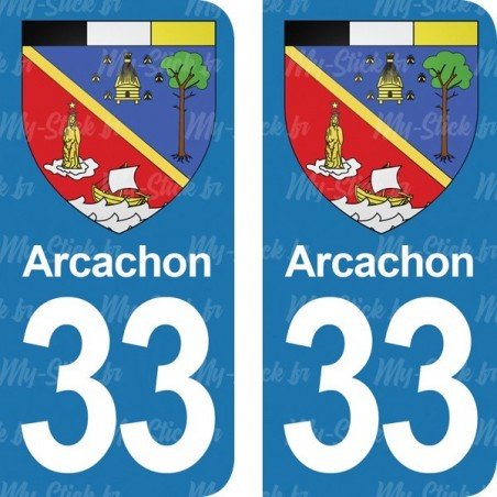 Blason Arcachon - Stickers plaque immatriculation 33