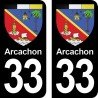 Blason Arcachon - Stickers plaque immatriculation 33