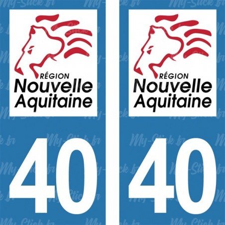 Stickers plaque immatriculation 40