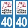 Stickers plaque immatriculation 40