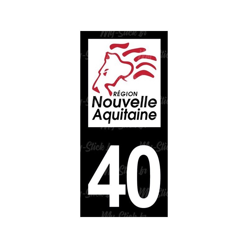 Stickers plaque immatriculation 40