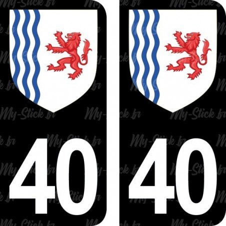 Blason stickers plaque immatriculation 40