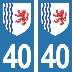 Blason stickers plaque immatriculation 40