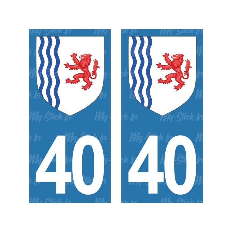 Blason stickers plaque immatriculation 40
