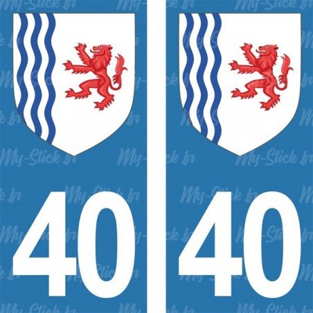 Blason stickers plaque immatriculation 40