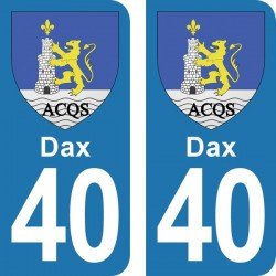 Blason Dax - Stickers plaque immatriculation 40