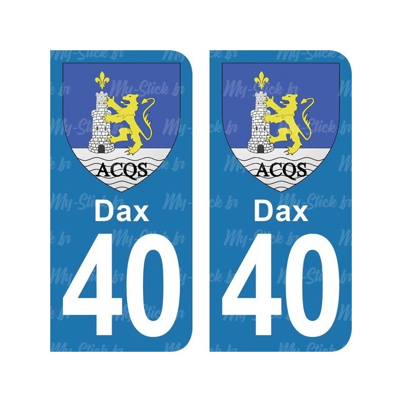 Blason Dax - Stickers plaque immatriculation 40