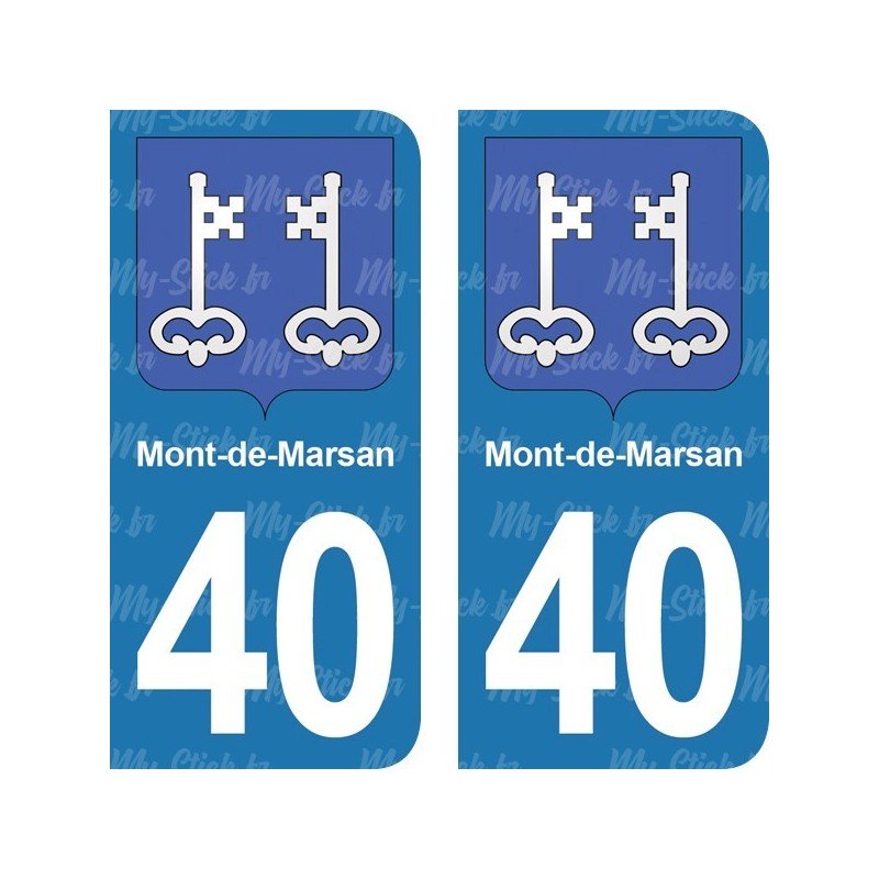 Blason Mont-de-Marsan - Stickers plaque immatriculation 40