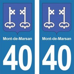 Blason Mont-de-Marsan - Stickers plaque immatriculation 40