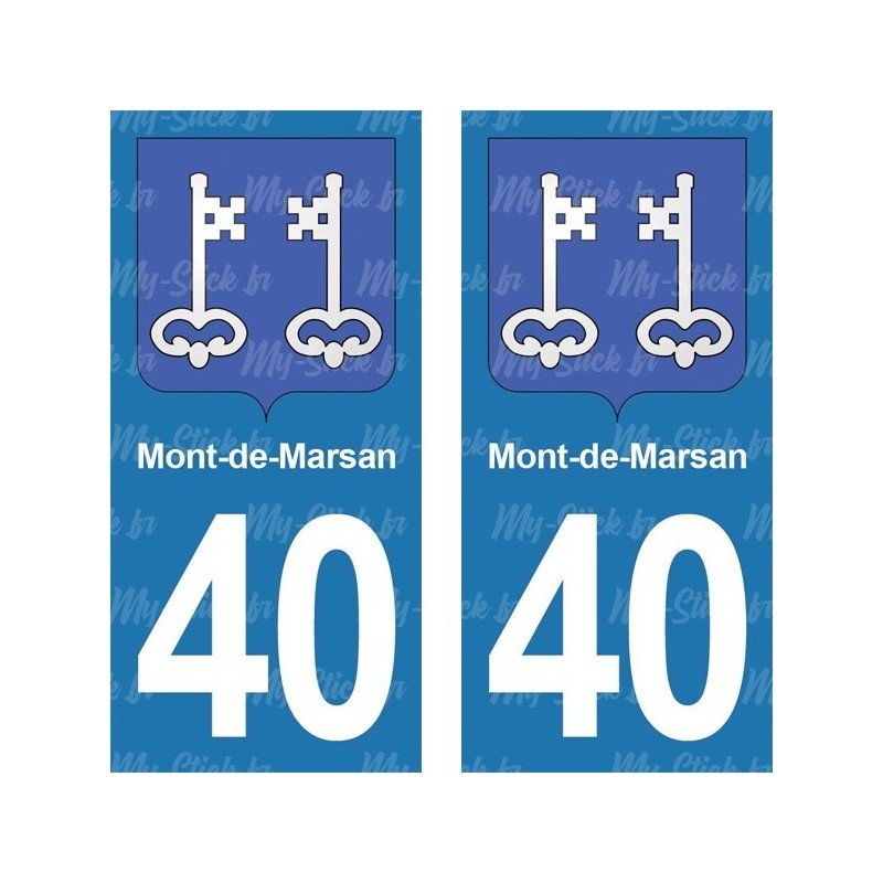Blason Mont-de-Marsan - Stickers plaque immatriculation 40