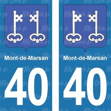 Blason Mont-de-Marsan - Stickers plaque immatriculation 40