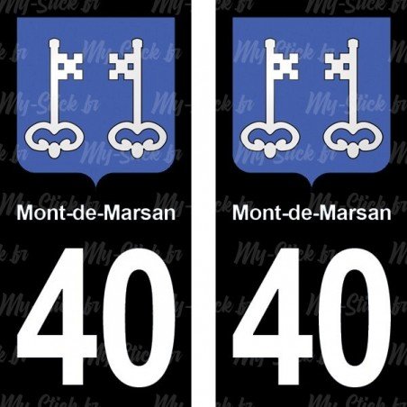 Blason Mont-de-Marsan - Stickers plaque immatriculation 40