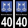 Blason Mont-de-Marsan - Stickers plaque immatriculation 40