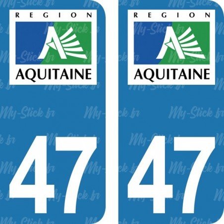 Stickers plaque immatriculation Lot-et-Garonne 47