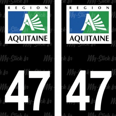 Stickers plaque immatriculation Lot-et-Garonne 47