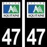 Stickers plaque immatriculation Lot-et-Garonne 47