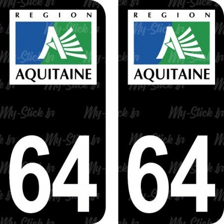 Stickers plaque immatriculation Pyrénées-Atlantiques 64