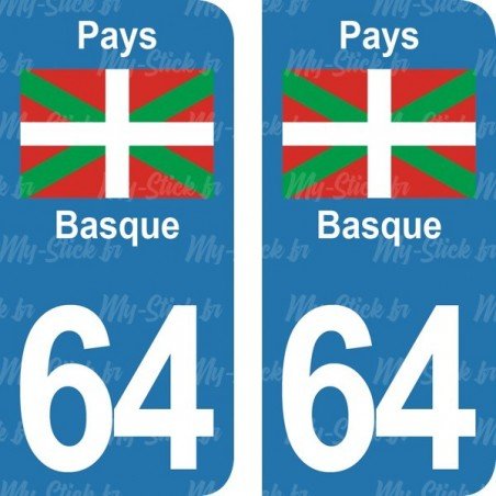 Pays Basque - Stickers plaque immatriculation 64