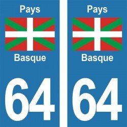 Pays Basque - Stickers plaque immatriculation 64