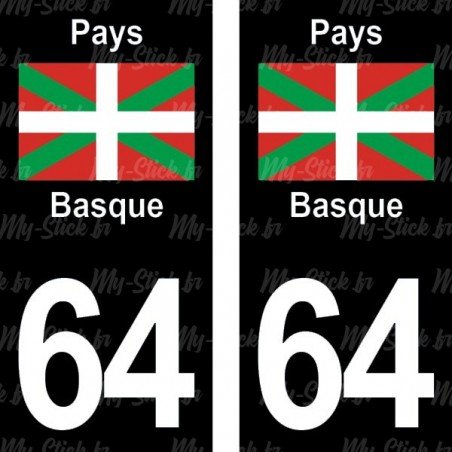 Pays Basque - Stickers plaque immatriculation 64