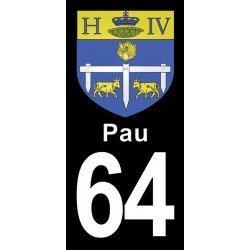 Blason Pau - Stickers plaque immatriculation 64