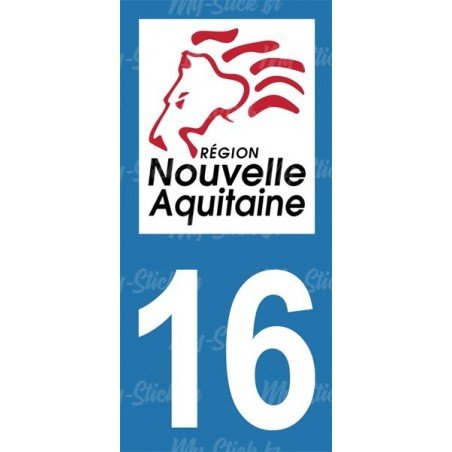 Stickers plaque immatriculation 16