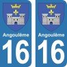 Blason Angoulême - Stickers plaque immatriculation 16