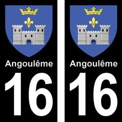 Blason Angoulême - Stickers plaque immatriculation 16