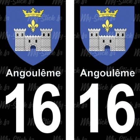 Blason Angoulême - Stickers plaque immatriculation 16