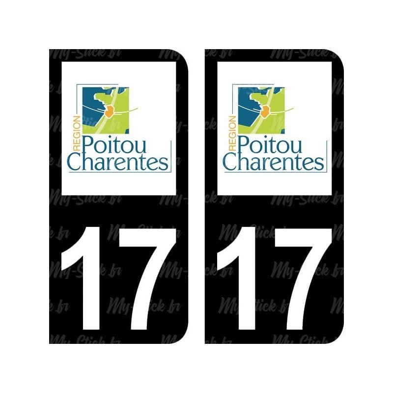 Stickers plaque immatriculation Charente-Maritime 17