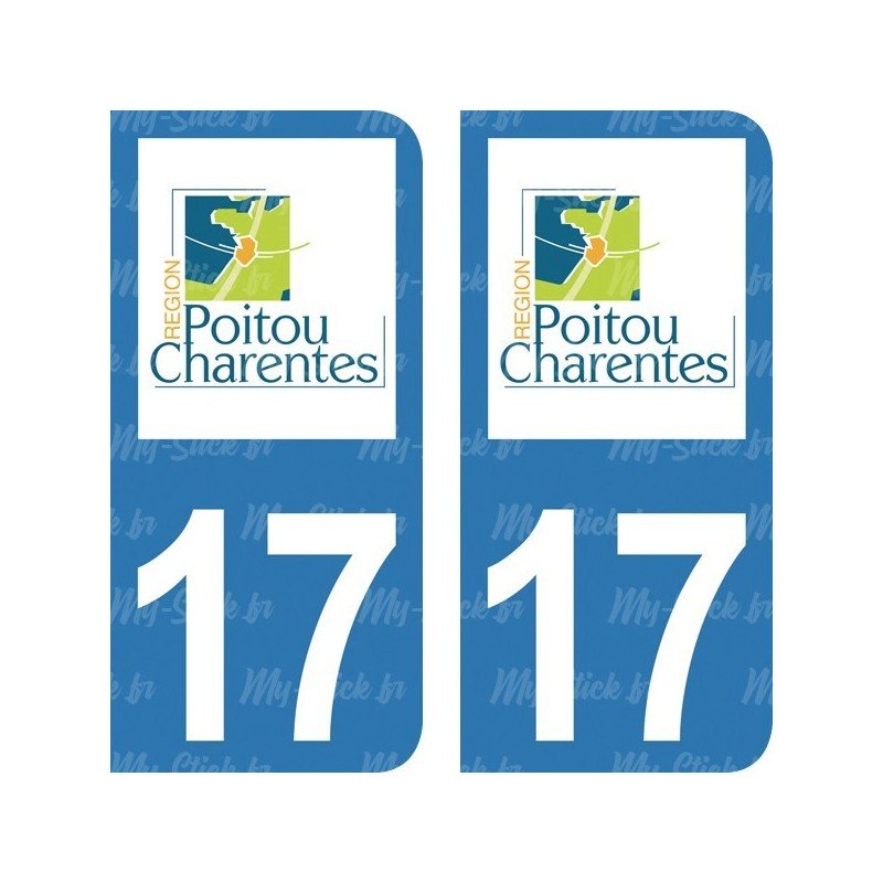 Stickers plaque immatriculation Charente-Maritime 17