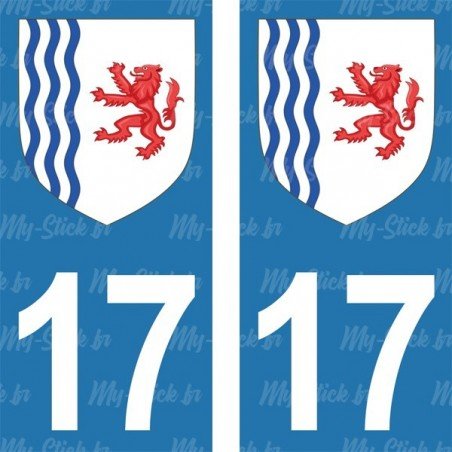 Blason stickers plaque immatriculation 17