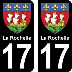 Blason la Rochelle - Stickers plaque immatriculation 17
