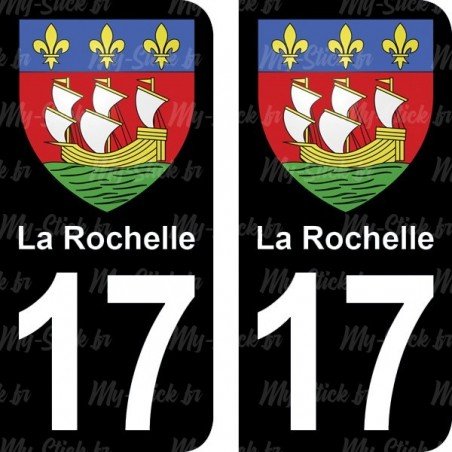 Blason la Rochelle - Stickers plaque immatriculation 17
