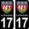 Blason la Rochelle - Stickers plaque immatriculation 17